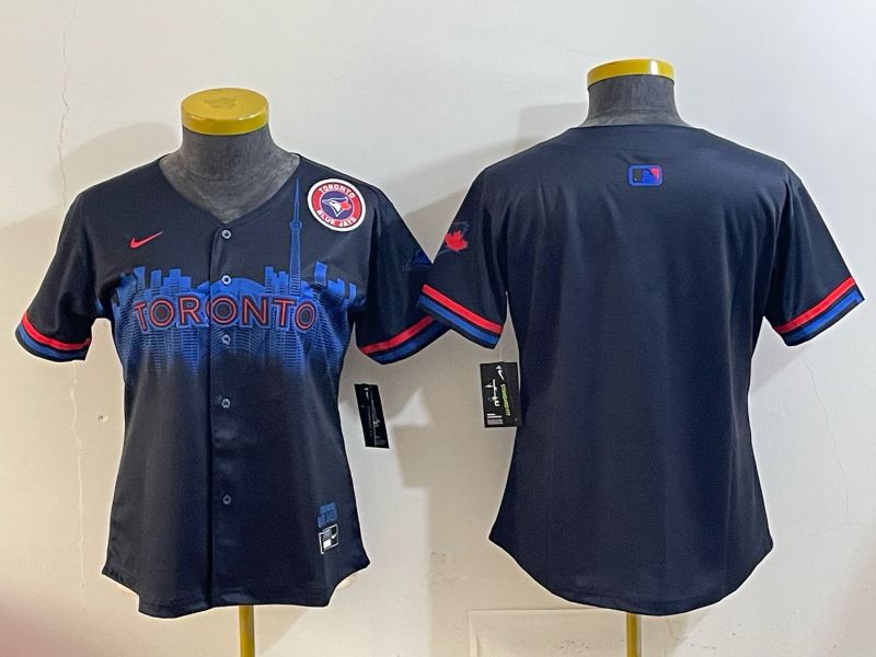 Women 2025 Toronto Blue Jays Blank black Joint Name Nike MLB Jersey style 005->youth mlb jersey->Youth Jersey